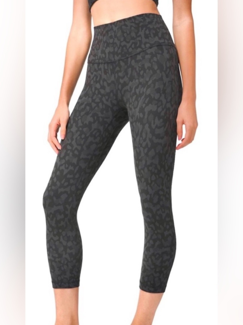 Lululemon Align High Rise Leopard Print Cropped Leggings - size 8